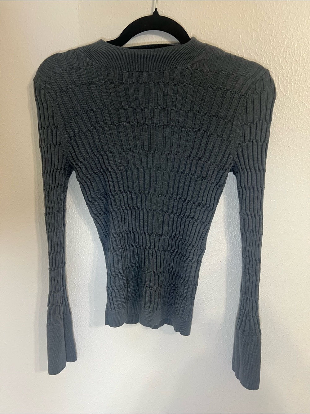 Club Monaco Charcoal Ribbed Crewneck Sweater